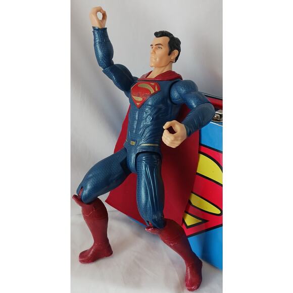 Superman Action Doll and Vintage Superman Logo Tin Lunch Box - Picture 6 of 16